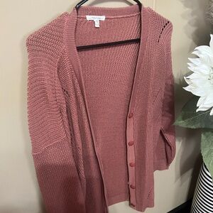 Maurices Dusty Rose Open Front Cardigan
